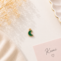 Emerald Crescent Charm