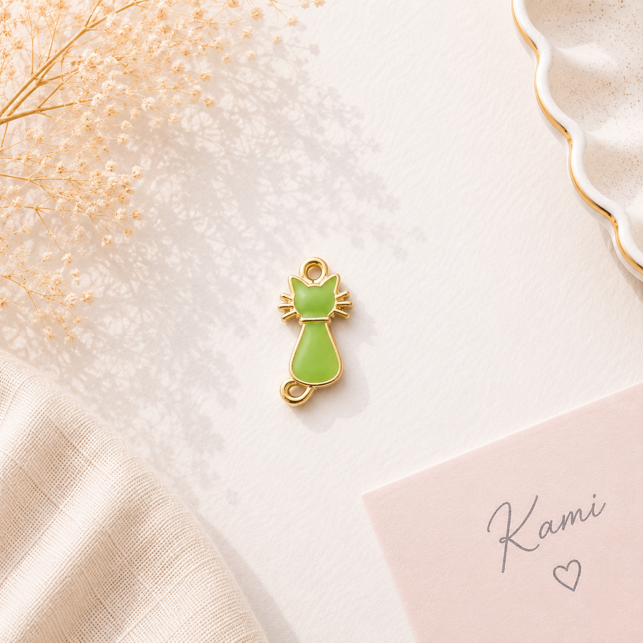 Pistachio Kitty Charm